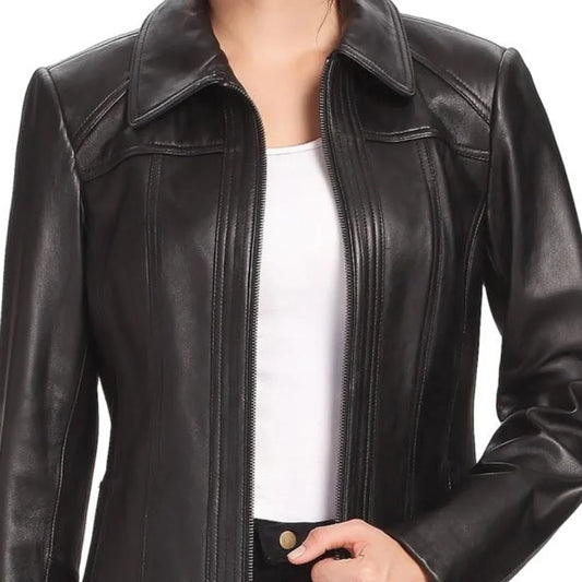 Womens Three Quarter Black Long Coat