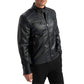 Men's Real Black Quilted Biker Leather Jacket