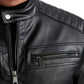 Men's Black Quilted Leather Jacket
