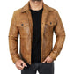 Men's Brown Trucker Leather Jacket