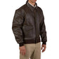 A2 Distressed Aviator Cockpit Brown Real Bomber Leather Jacket
