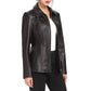 Three Quarter Black Long Leather Coat