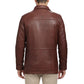 Men's Real Lambskin Leather Brown Car Coat