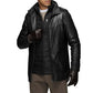 Men’s Genuine Lamb Leather Walking Coat with Detachable Quilted Vest