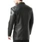 Men's Black Two Button Real Leather Blazer Jacket