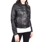 Women’s Classic Black Leather Trucker Jacket