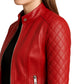 Women's Quilted Real Leather Cafe Racer Jacket